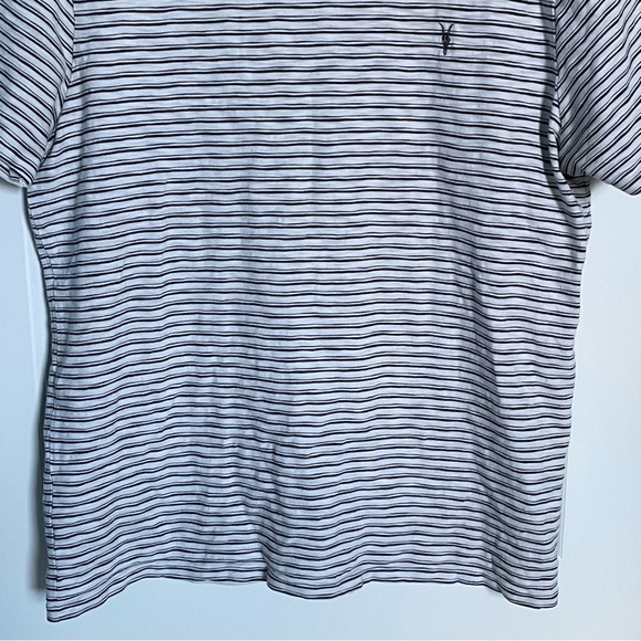 All Saints Gray White Striped Crewneck Short Sleeve T-Shirt - 29953 - Picture 6 of 14